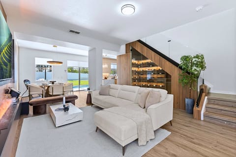 Unwind in style. Cozy up on the couch or pour a glass from your personal collection