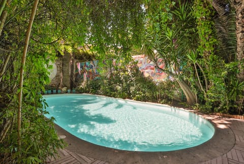 Seasonal outdoor pool, open 8:00 AM to 7:00 PM, sun loungers