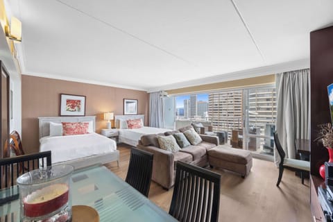 Apartment, City View (1 Bedroom) | 1 bedroom, desk, laptop workspace, iron/ironing board