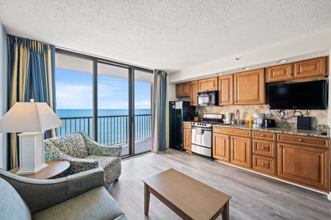 Condo, 1 Bedroom, Balcony, Oceanfront (1902) | Living area | TV, DVD player