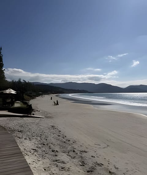 On the beach, white sand