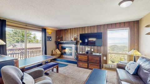 Living room with mountain views