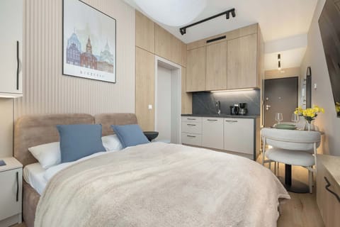 The living room has a modern look and comfortable furniture.
