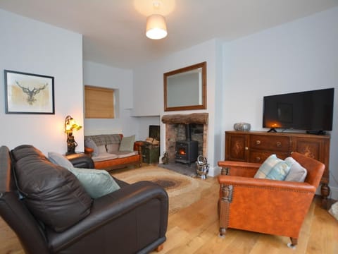 Cosy lounge area with woodburner