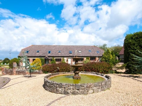 The view across the courtyard towards the cottage