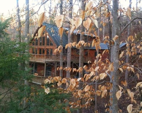 Huge log cabin in Lake Lure. located in private gated community with private lakes, beach and river- all open , year round. Kayaks and canoe come with rental