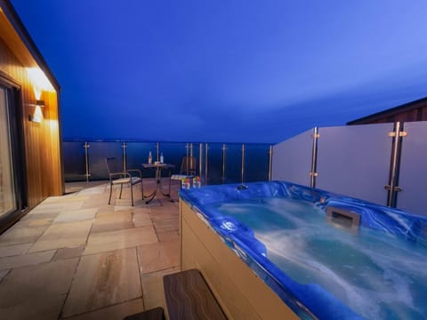 Watch the evening stars from the hot tub