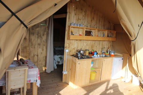 Shared fridge, microwave, highchair