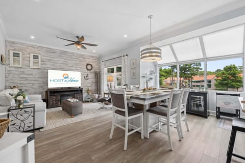 The whole main floor opens up into one easy, connected space