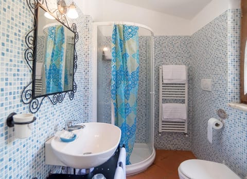 Shower, free toiletries, hair dryer, bidet