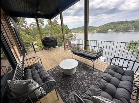 Top Deck off of the Living Room up stairs.  Lots of seating to relax