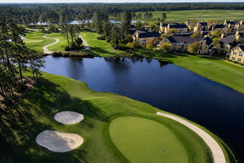 Scenic golf course and lake views in a peaceful resort-style setting