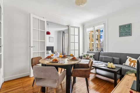 The open-plan living and dining area