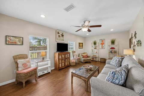 Cozy living room with sofa sleeper
