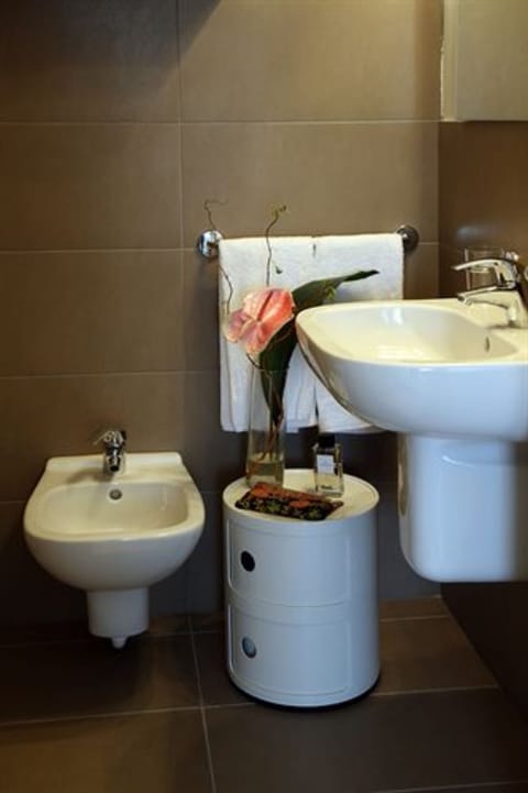 Shower, free toiletries, hair dryer, bidet