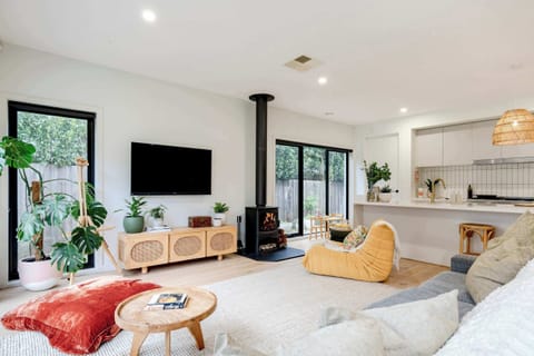 Unwind and relax by the cosy wood fire