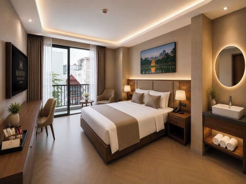 Junior Suite, City View | Premium bedding, minibar, in-room safe, soundproofing