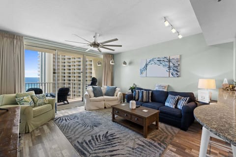Sliding doors lead directly to the balcony, bringing in natural light and beautiful views.