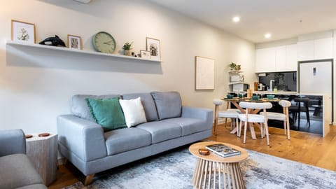 The cosy living area is ideal for unwinding after a day of exploring.