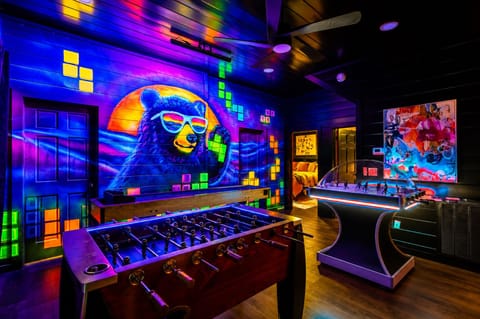 Plenty of fun to be had in the lower-level game room. 