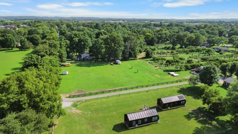 Aerial shot of the farm and surrounding area!