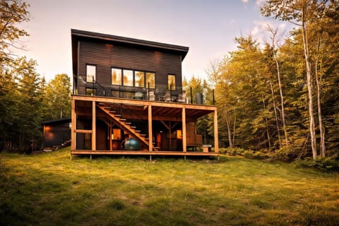 A forest hideaway framed by brilliant colors