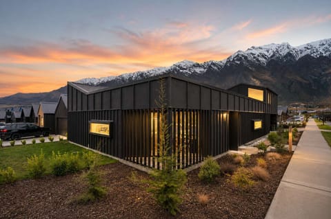 Exterior twilight shot - Corner street view looking toward the Remarkables Mountain range