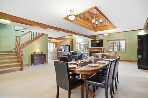 Open space on the 2nd floor complete with dining for 8, living room and open kitchen space so your whole group can spend time together