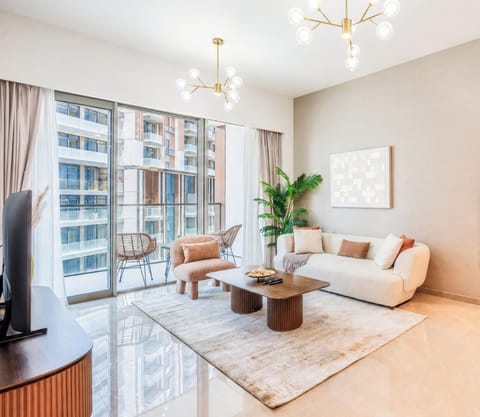 Elegant living room with balcony access