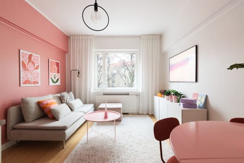 The living area in the apartment is beautifully furnished