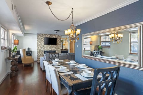 Elegant dining area with rustic charm, perfect for gatherings and cozy meals.