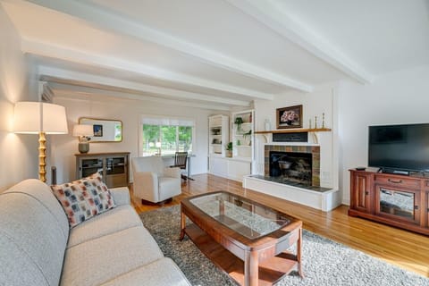 Living Room | Decorative Fireplace & Built-Ins | Hardwood Floors