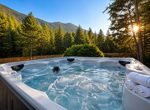  Slip into the hot tub, breathe in the crisp mountain air, and let the quiet of the forest become part of your Glacier experience. 