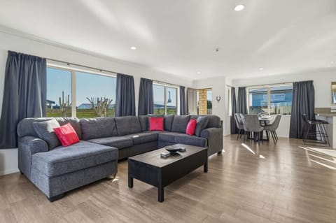 Open-plan living and dining area