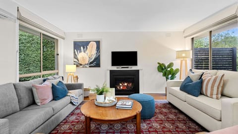 Cozy Lounge with Fireplace