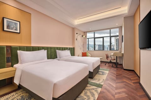 Twin Room, 2 Twin Beds | Down comforters, desk, blackout drapes, iron/ironing board