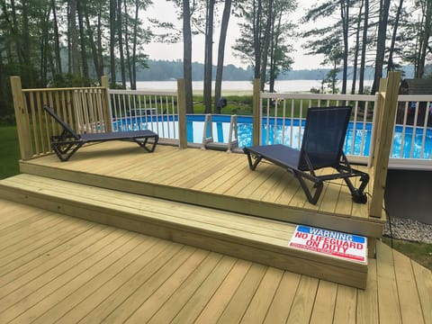 Outdoor pool,  patio,  lake view, 