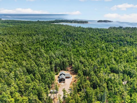 Private wooded retreat just 5 minute drive from Cana Island Lighthouse. Hot tub, Dog friendly, brand new build!