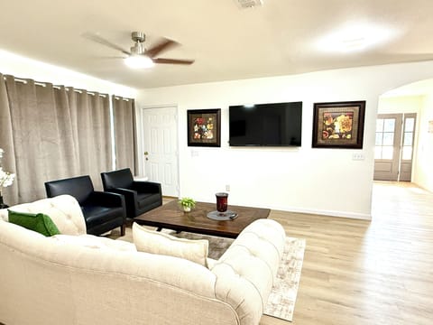 Living room with 65 inch TV