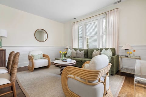 A spacious living room where your entire group can gather, relax, and enjoy time together!