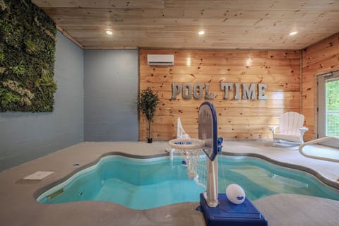 The Hidden Oasis is your private heated indoor pool, designed for year-round fun at Blue Smoke Outpost.
