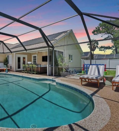 Solar-heated saltwater pool for sunny afternoons and evening swims.