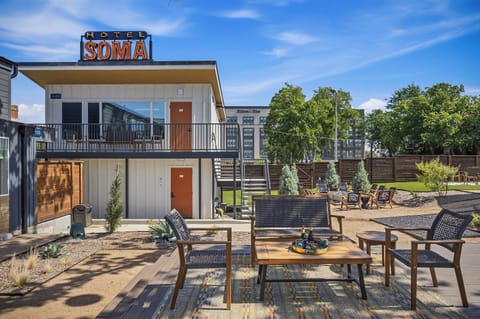 The hidden courtyard at the heart of the property, full of character and space to gather. Private when you want it, social when you don't.