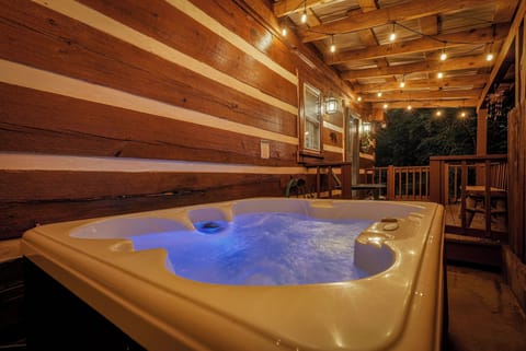 Private hot tub for relaxing after mountain adventures