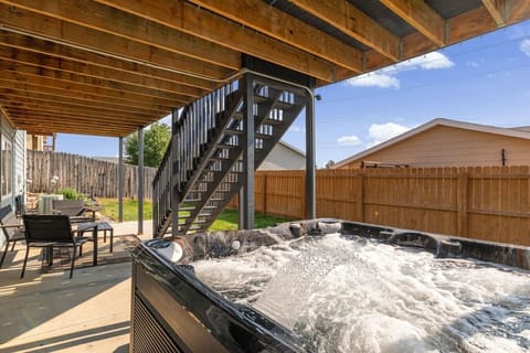 After a day of sightseeing, hiking, or exploring the area, come home and melt your stress away in the private hot tub. The covered patio provides shade during warm afternoons and a cozy place to relax rain or shine.