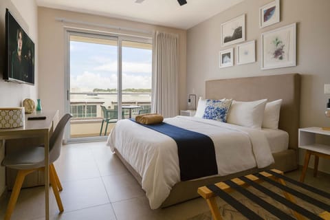 Comfortable bedroom with a king-size bed.