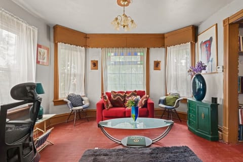 Living Room | Red Sofa | Natural Light