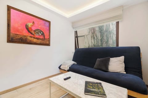 Comfortable living space with a cozy sofa and decorative accents