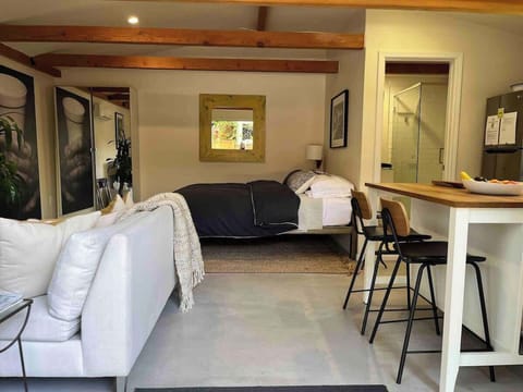 Entrance through the French doors