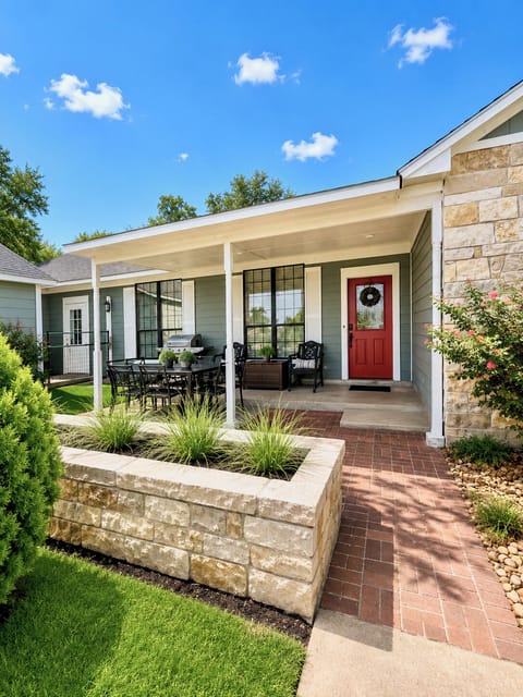 Front Covered Patio with BBQ grill